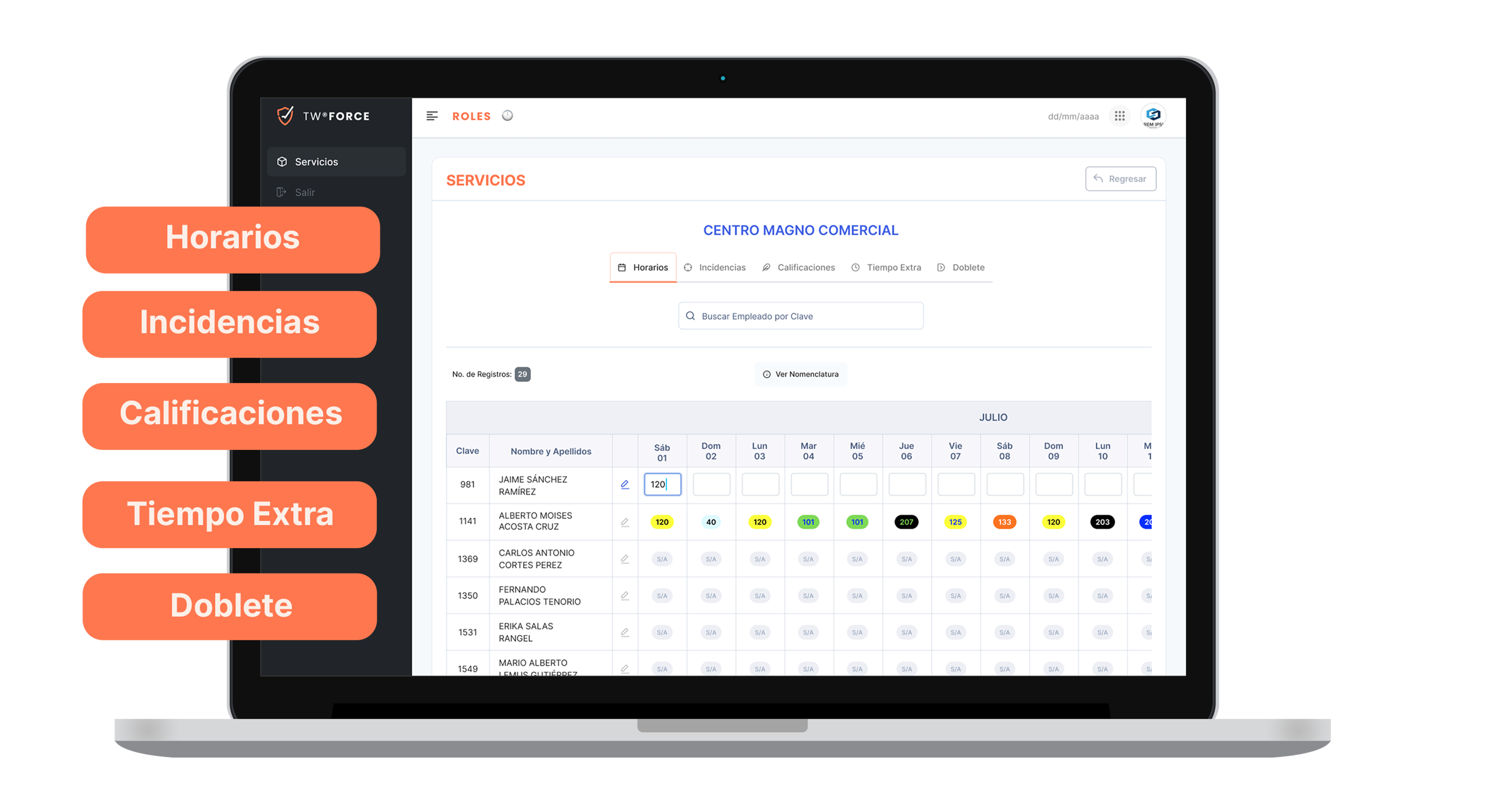 Facilitamos la programación de turnos en todas las coberturas, sin importar horarios, jornadas o si son rotativos, diurnos o nocturnos.