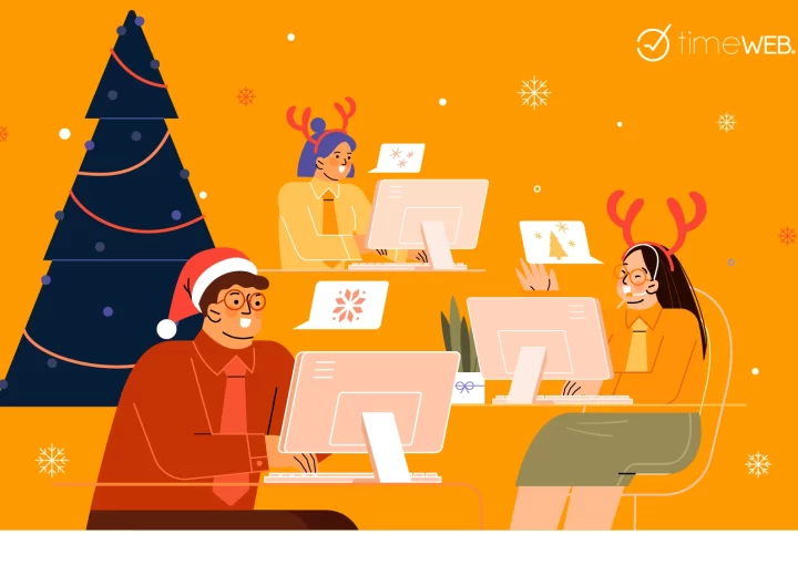 Felices fiestas en la oficina