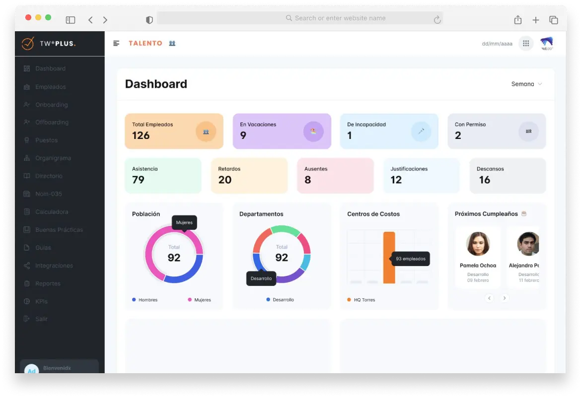 Sistema para gestión de personal y recursos humanos