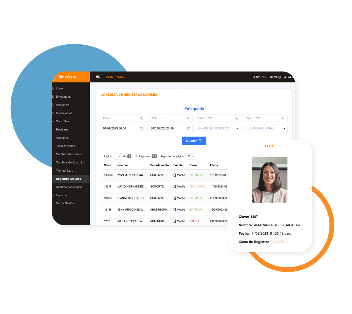 consulta de registros móviles con timeweb