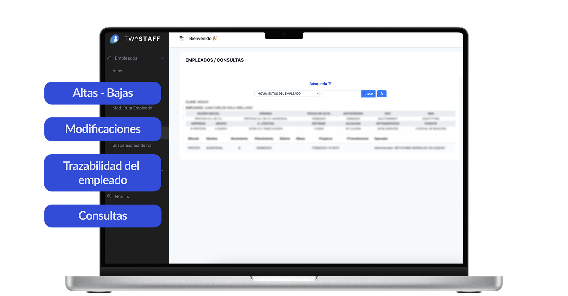 Sistema de asistencia y nómina de personal TimeWeb