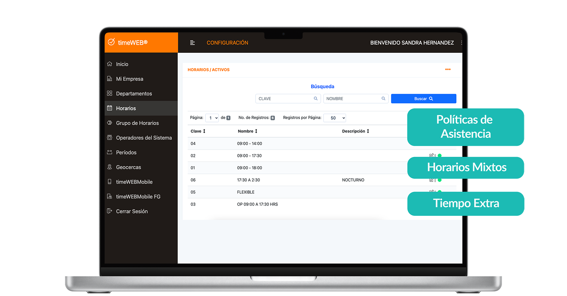 TimeWeb registro asistencia web para personal